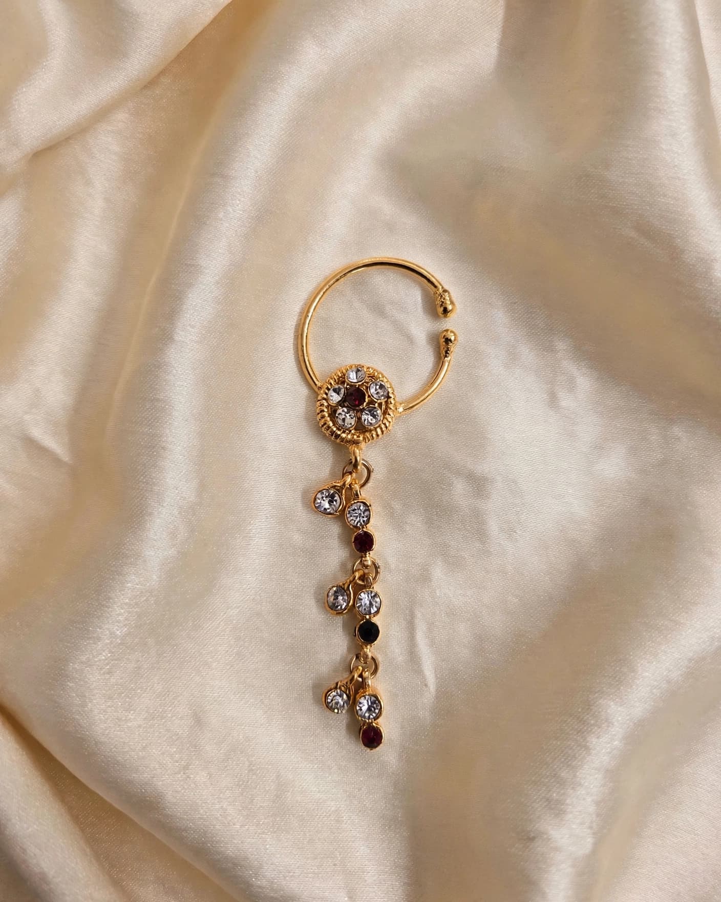Jharokha Gold Stone-Dangle Nath