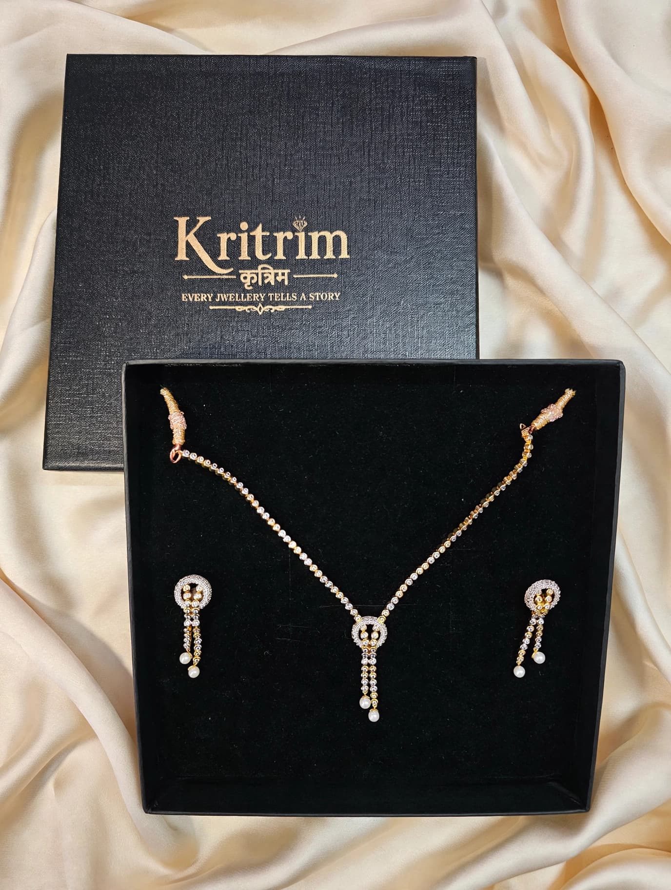 Saanvi Pearl Drop Necklace Set