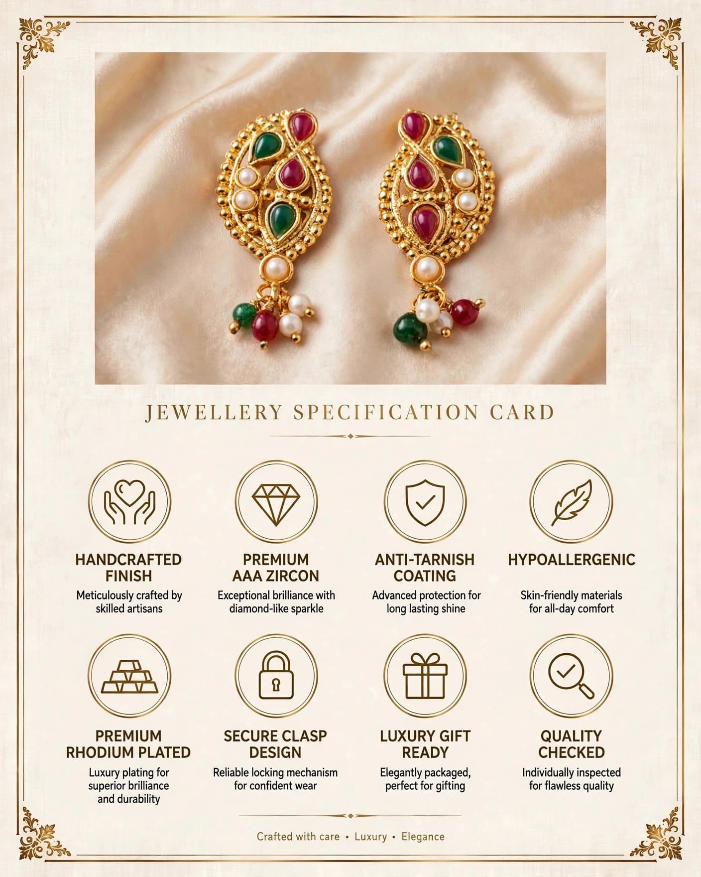 Bel Gold Leaf Studs