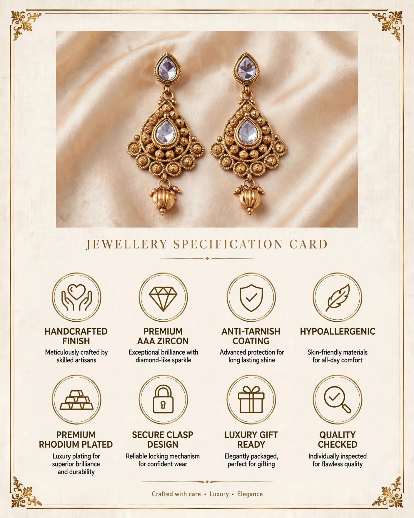 Noor Amethyst Kundan Drops
