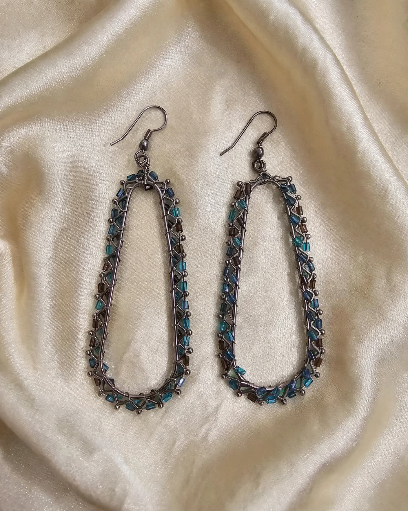 Neelam Teal Rectangle Hoops