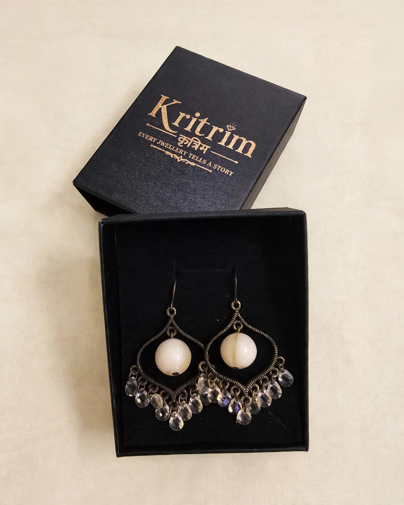 Noor Antique Pearl Chandbali