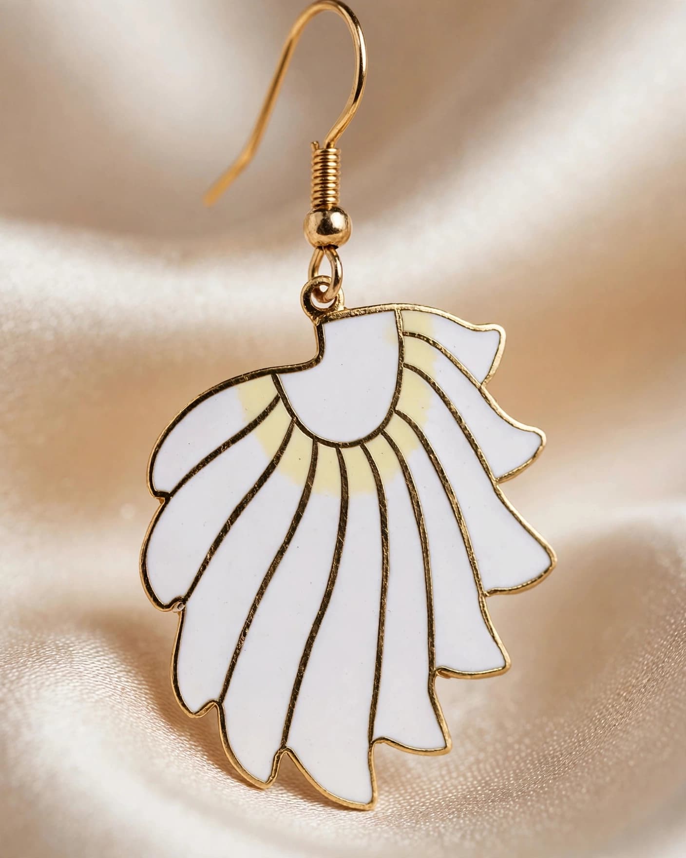 Chandni White Enamel Earrings