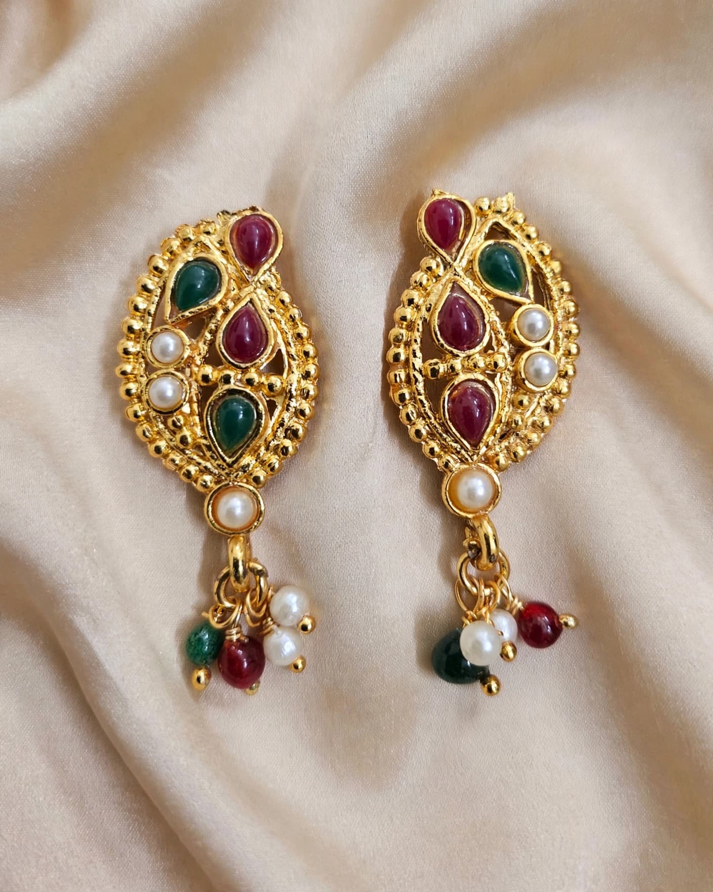 Bel Gold Leaf Studs