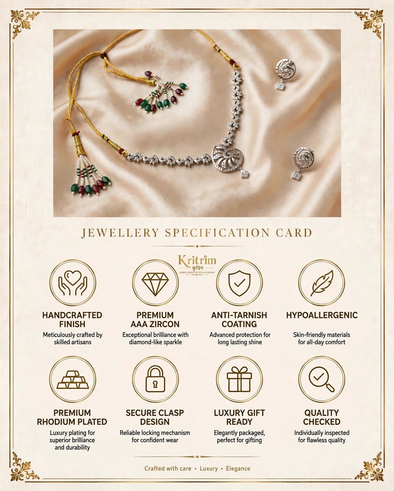 Morni Peacock Dori Necklace Set