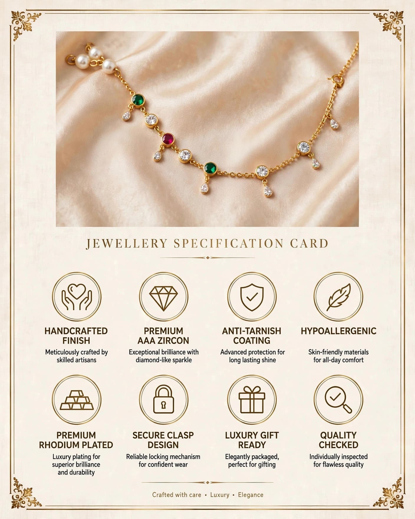 Aboli Navratan Station Bracelet