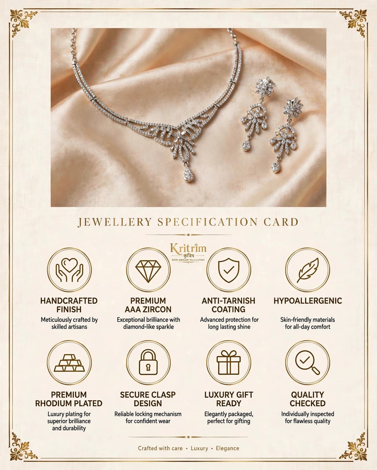 Elina CZ Necklace Set