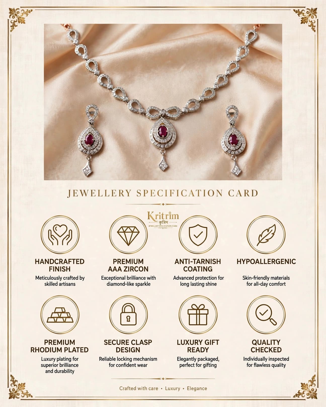 Ishani Ruby Teardrop Necklace Set