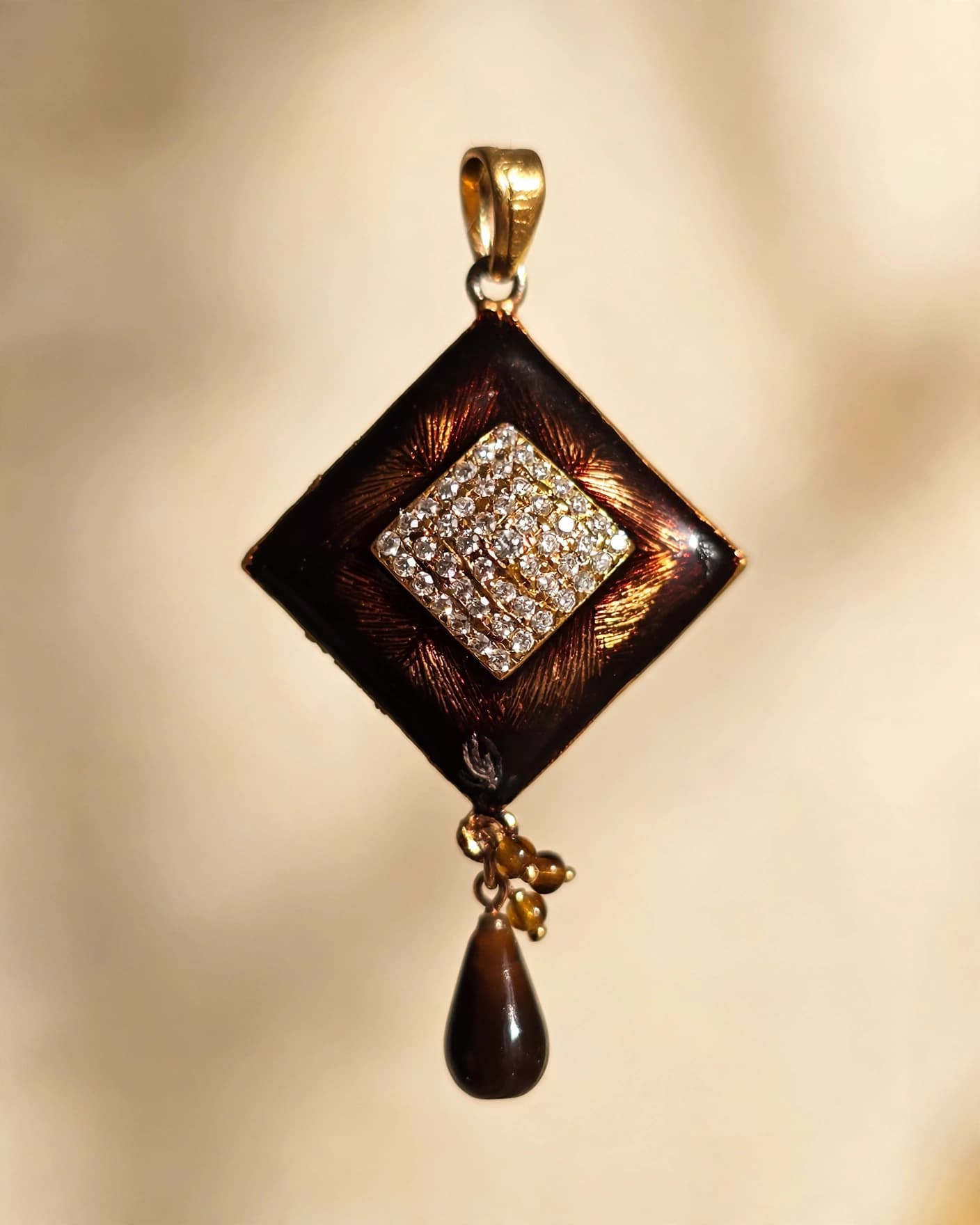 Kaveri Bronze Enamel Pendant Set
