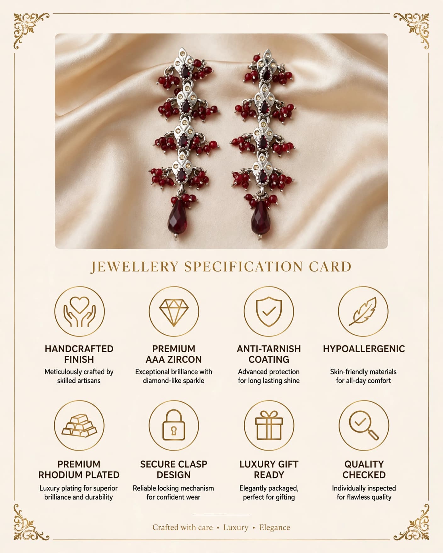 Rani Red Victorian Earrings