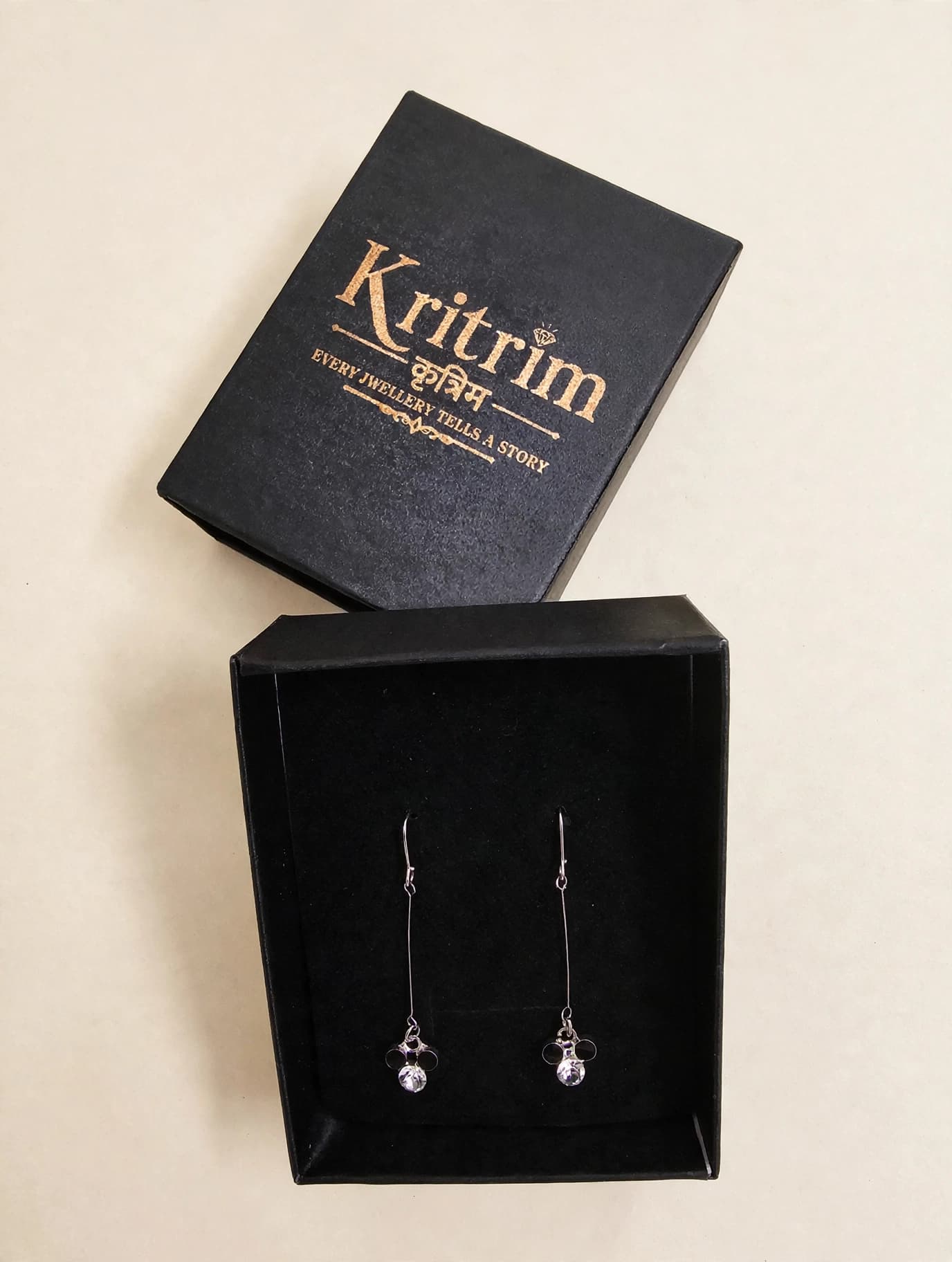 Raina Black Crystal Stick Drops