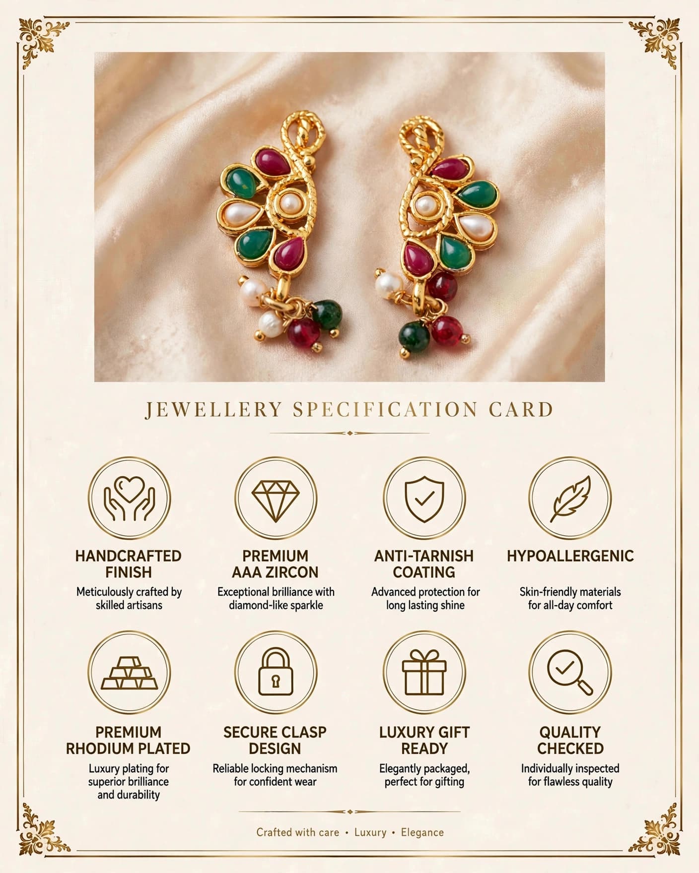 Ambi Gold Paisley Studs