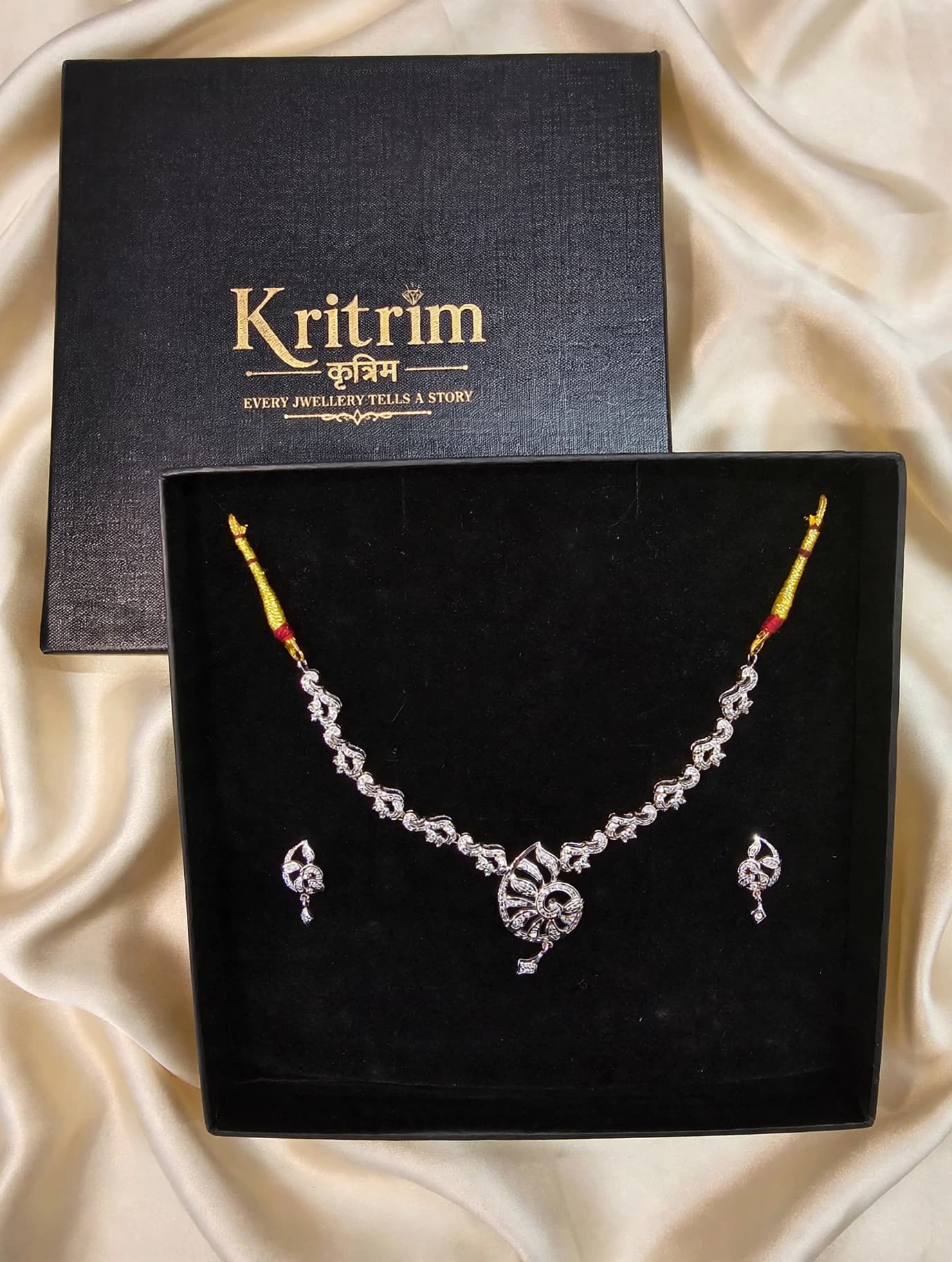 Morni Peacock Dori Necklace Set