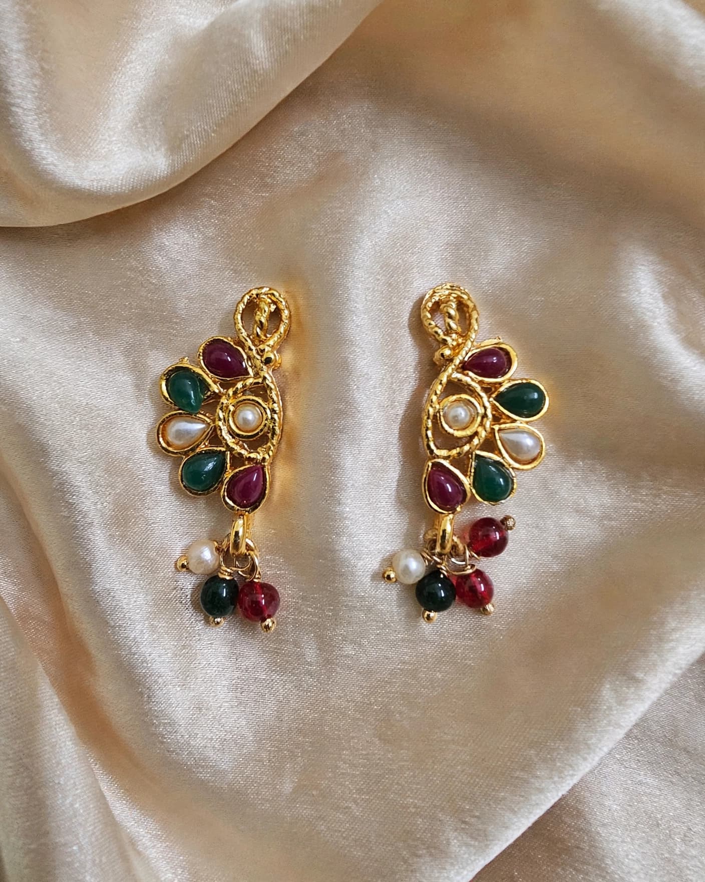 Ambi Gold Paisley Studs