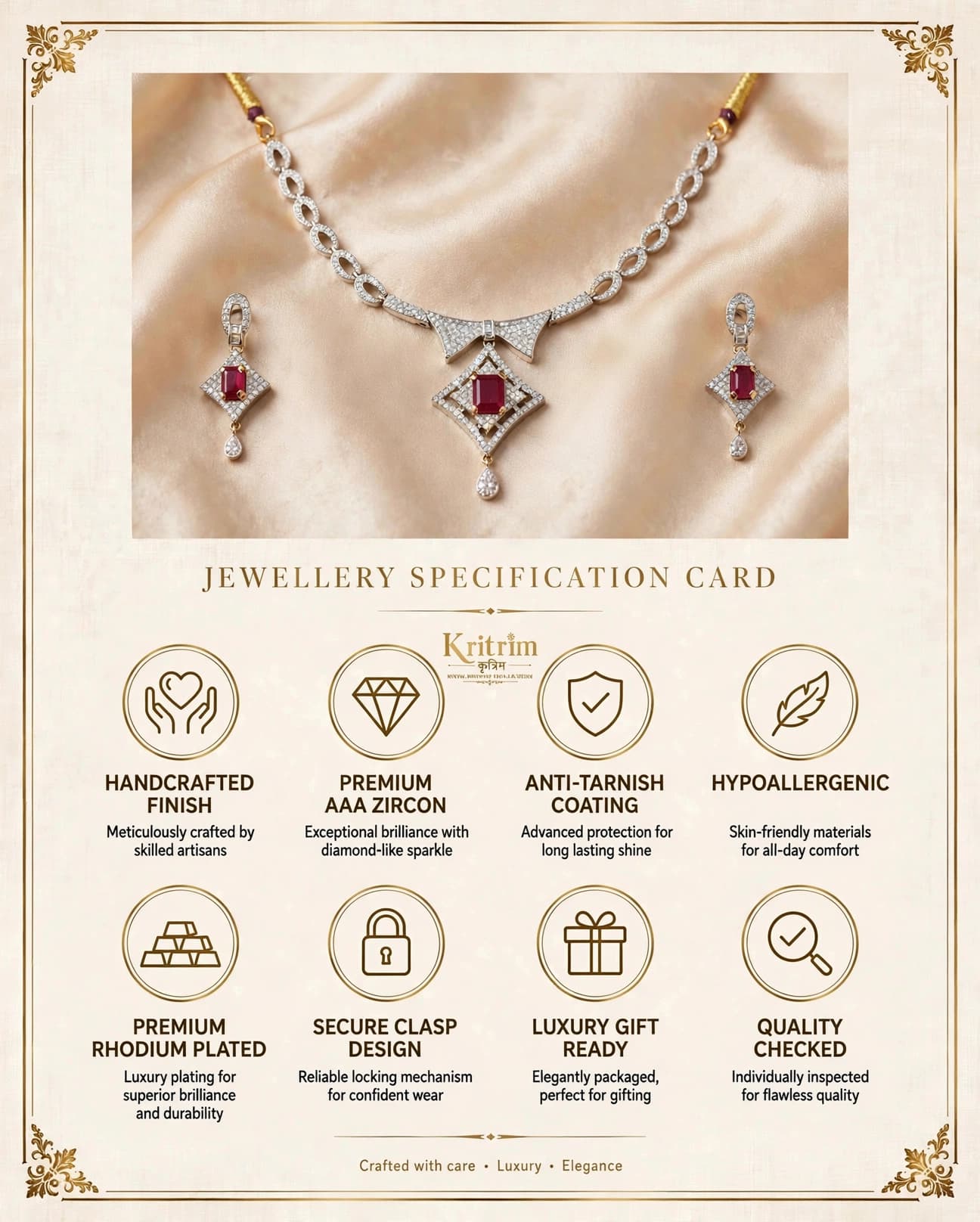 Myra Ruby Deco Necklace Set
