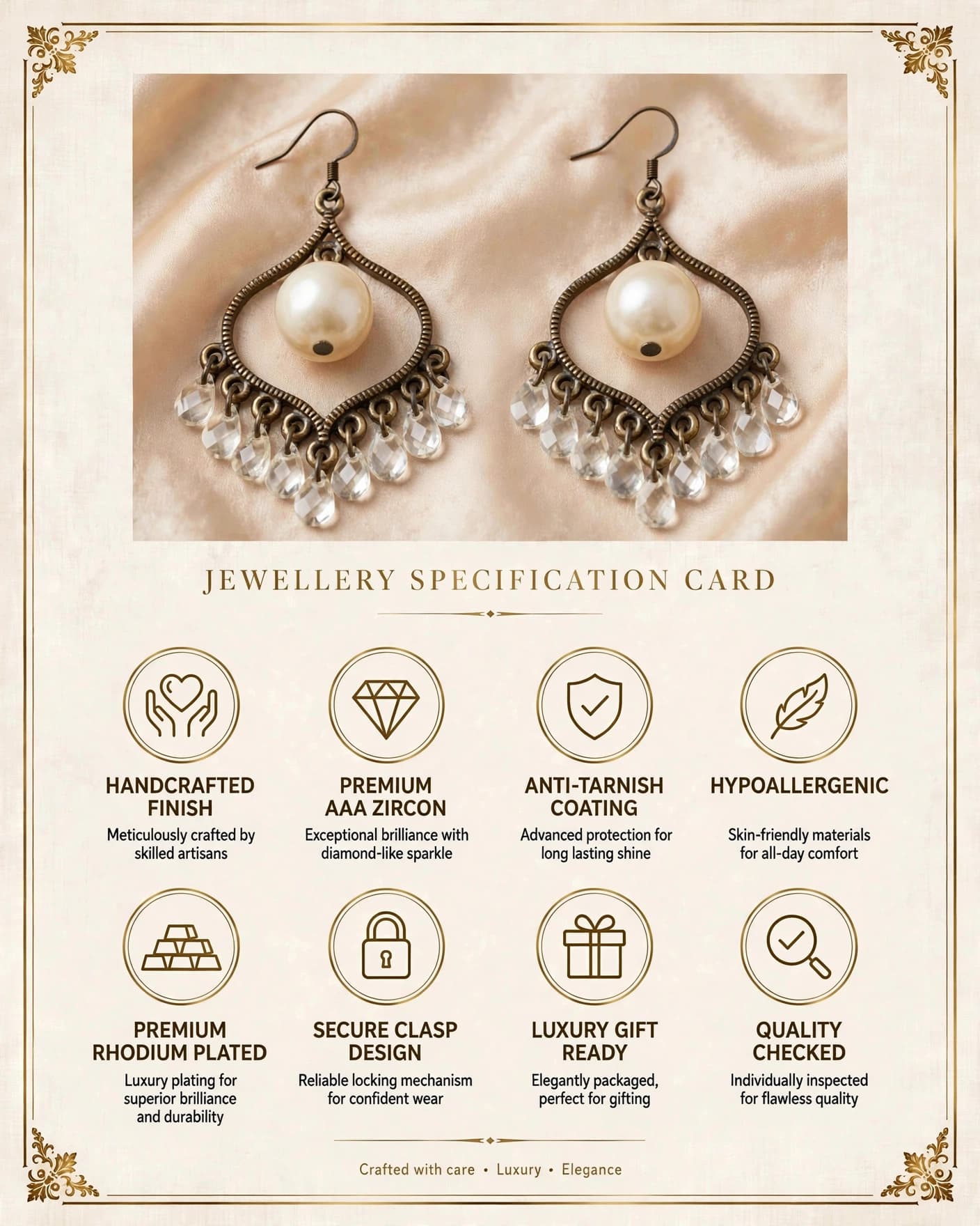 Noor Antique Pearl Chandbali