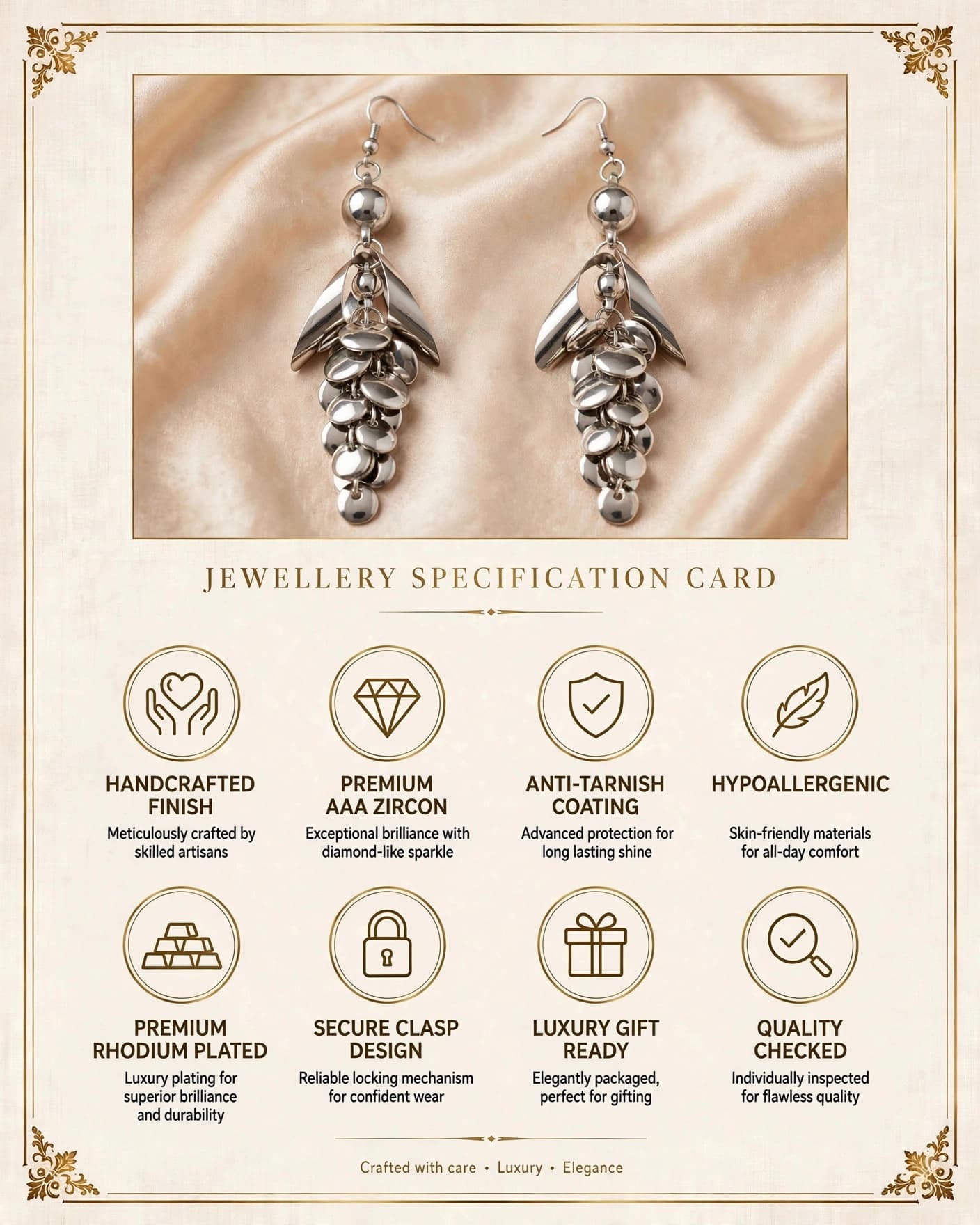 Vann Silver Leaf Cluster Earrings