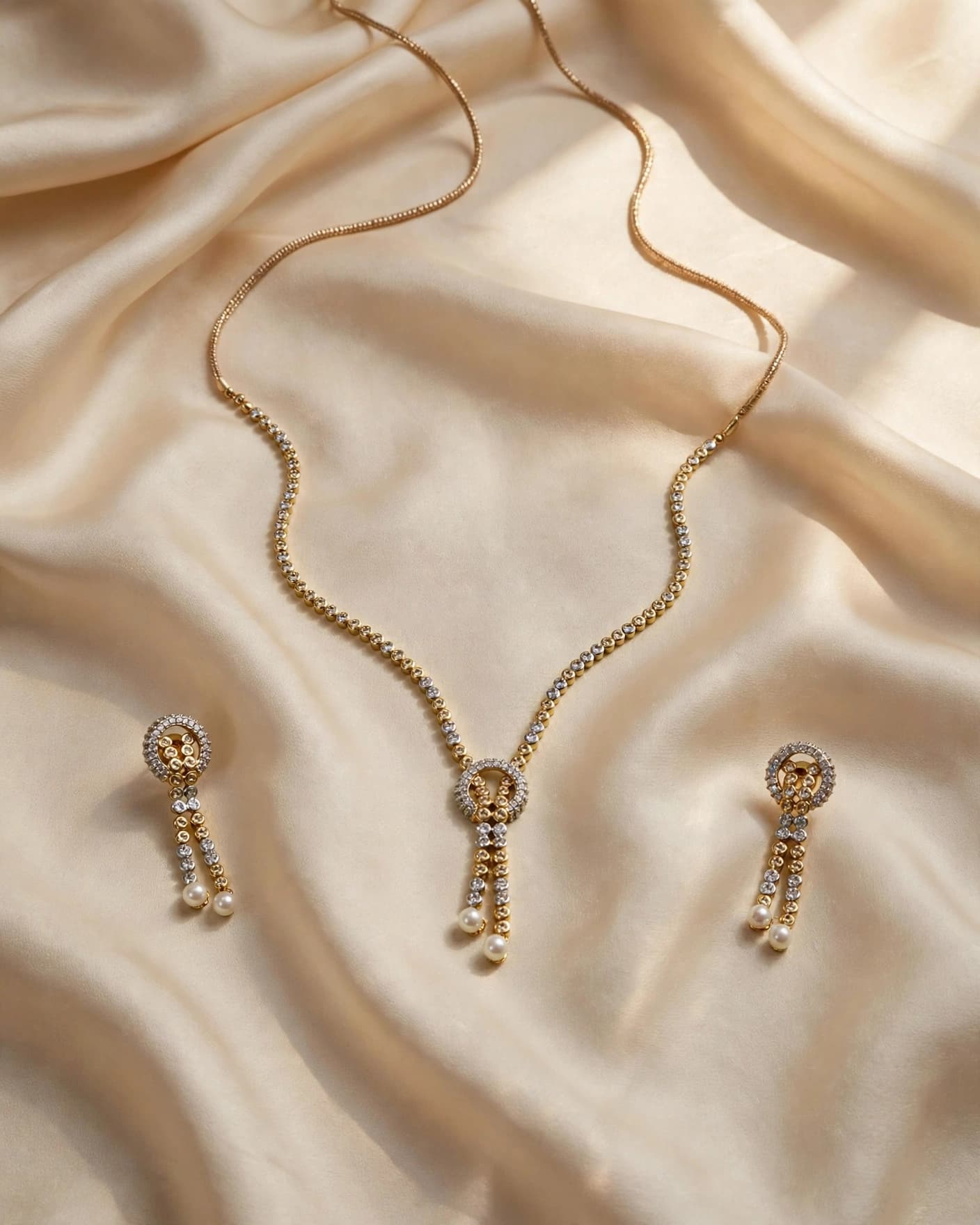 Saanvi Pearl Drop Necklace Set