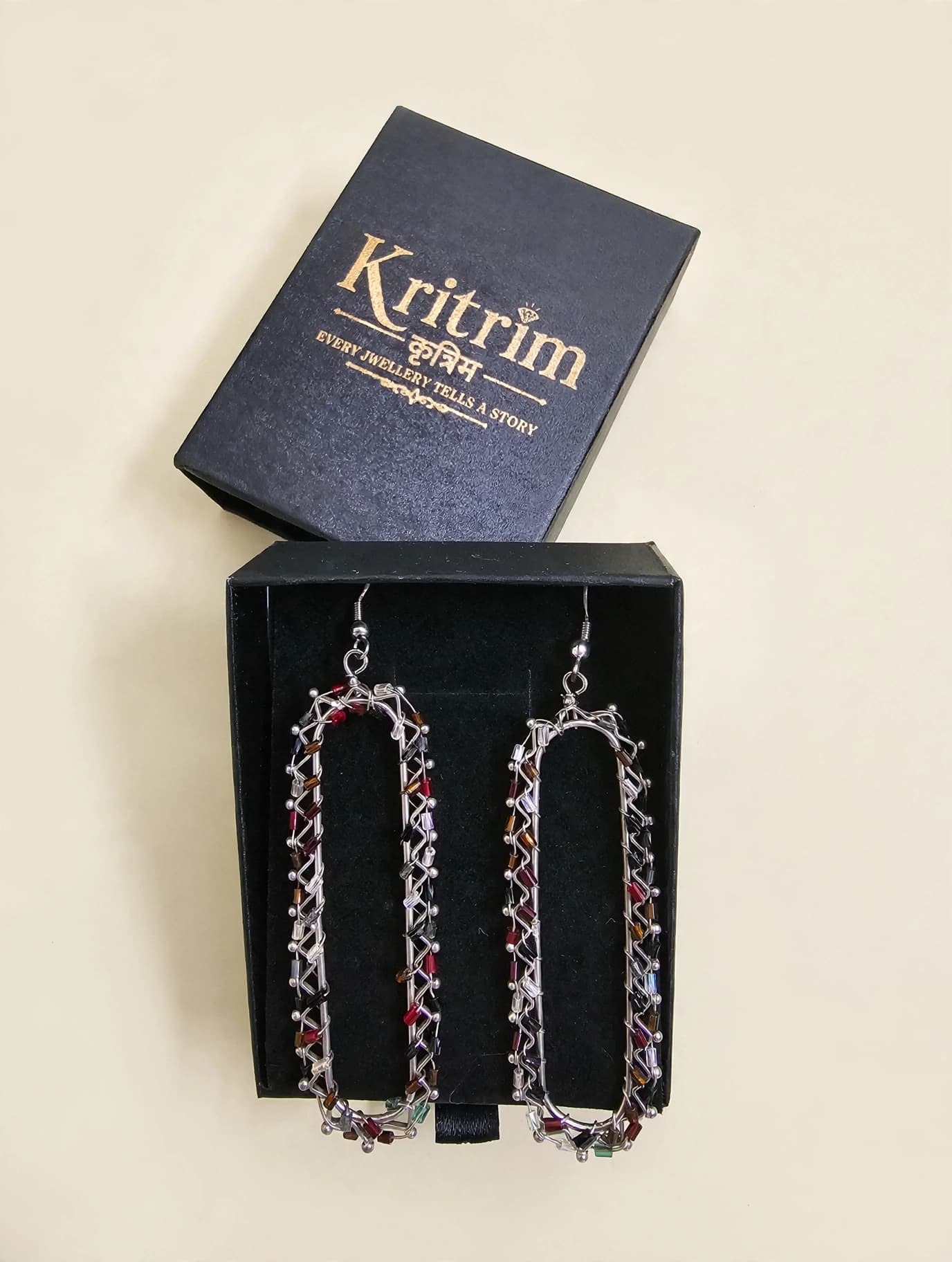 Rangdhara Multicolour Beaded Hoops