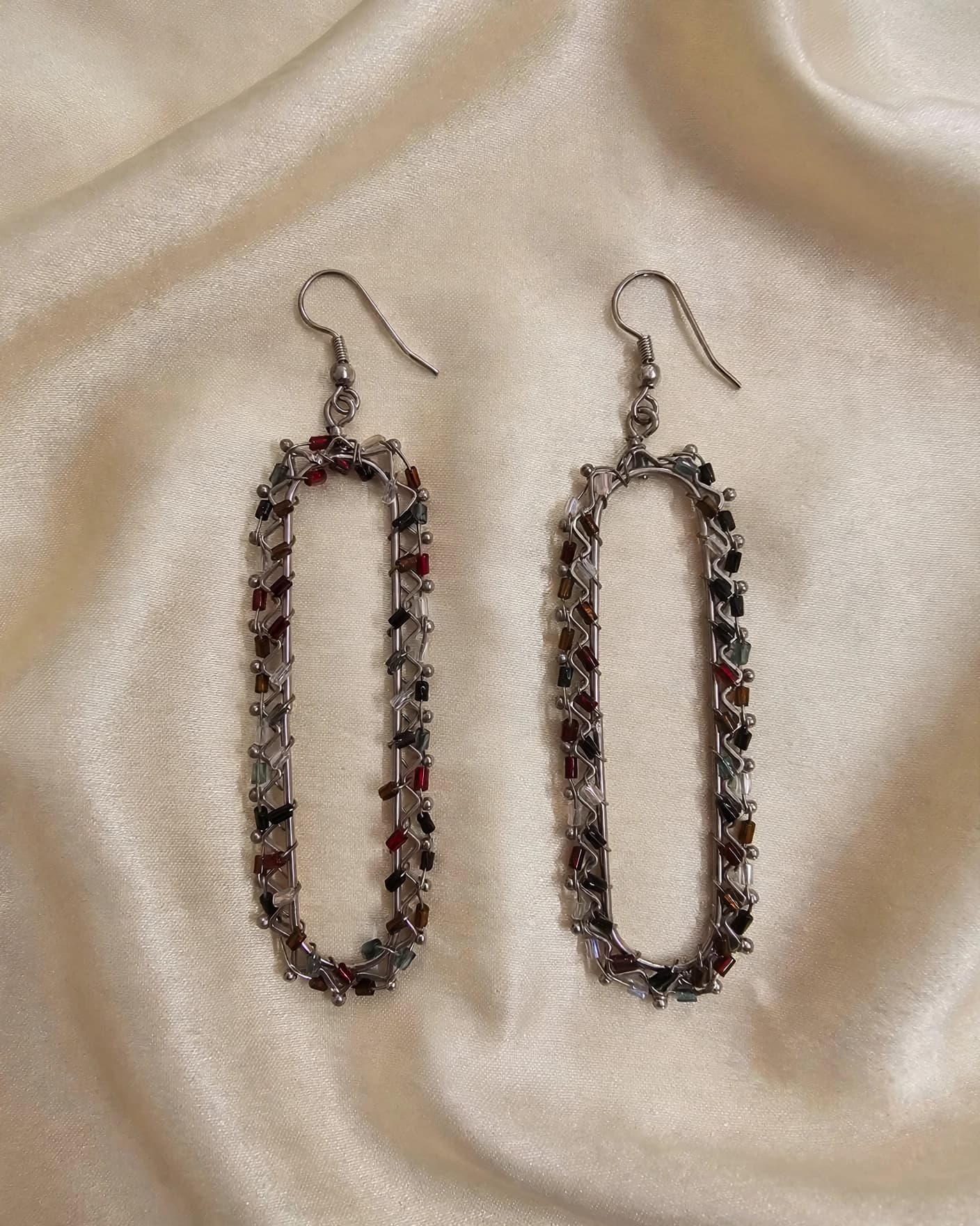 Rangdhara Multicolour Beaded Hoops