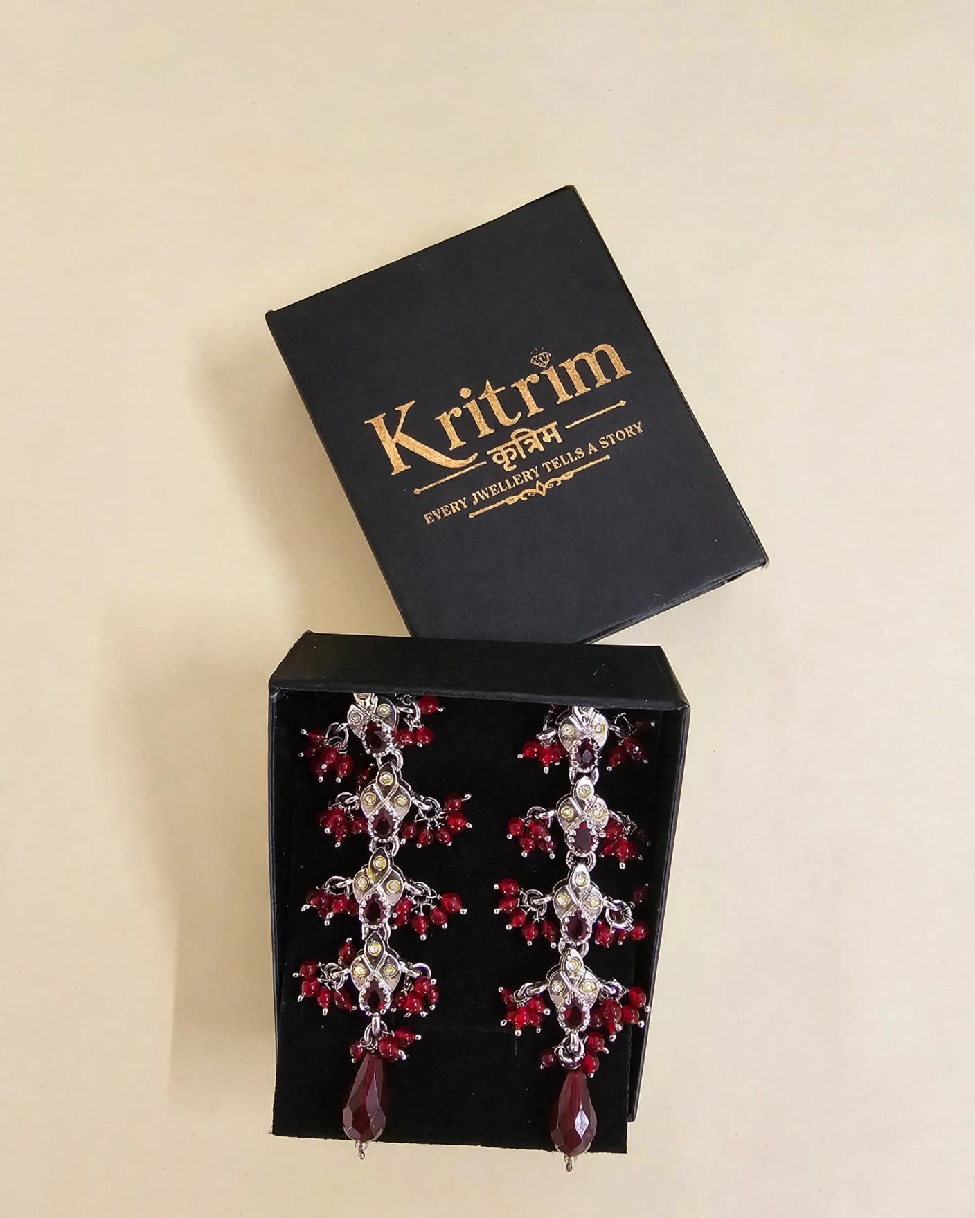 Rani Red Victorian Earrings