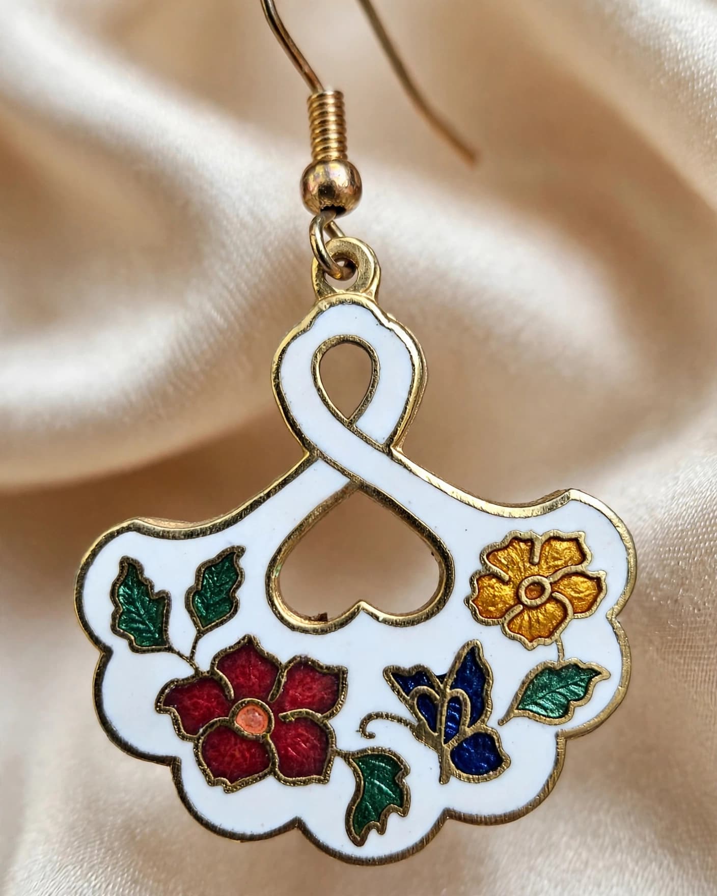 Mogra White Enamel Floral Earrings