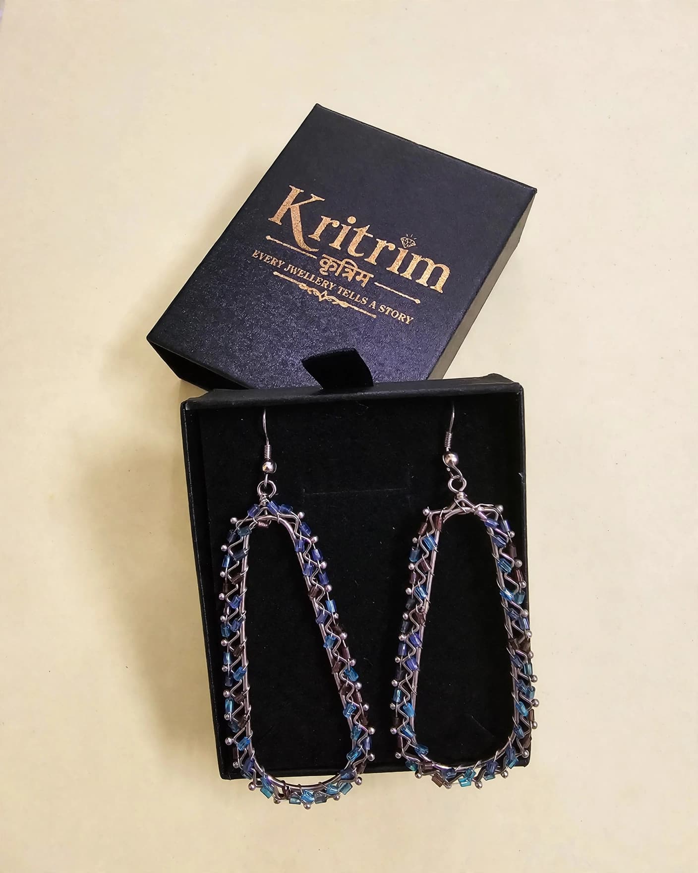 Neelam Teal Rectangle Hoops