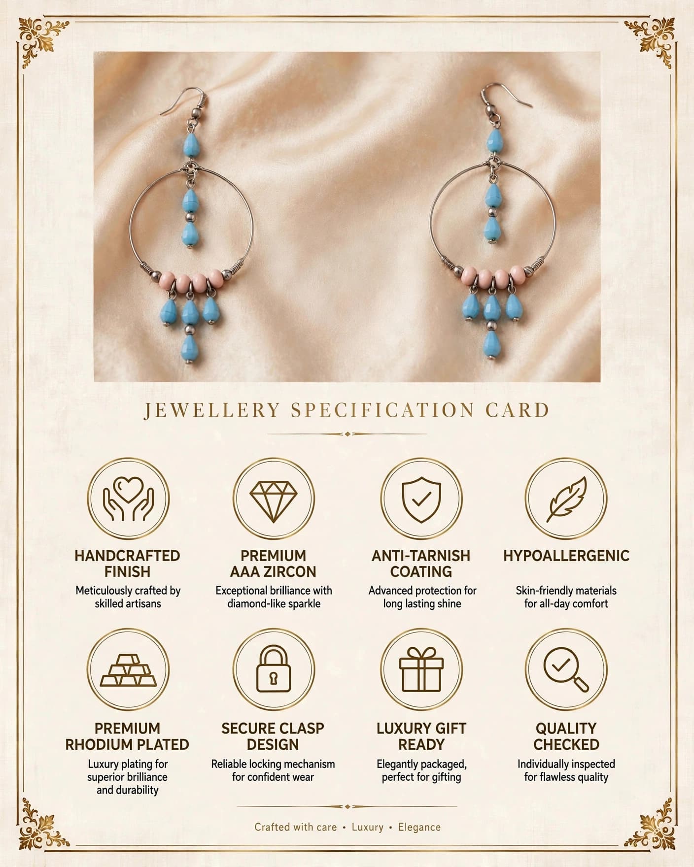 Firoza Turquoise Hoop Earrings