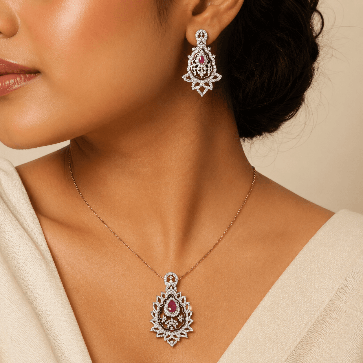 Rea CZ Pendant Set