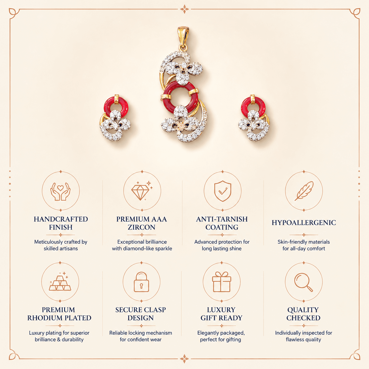 Sana Floral Pendant Set